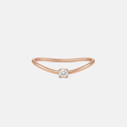 ANIMA ANELLO ONDA CON DIAMANTE CT 0,01 IN ORO ROSA