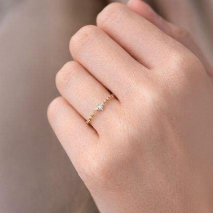 Anello Aeterna castone rombo bt 0,02 - foto