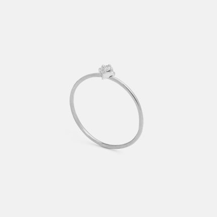 Anello rigido castone rombo Oro Bianco