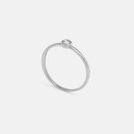 Anello Anima rigido con diamante in oro bianco