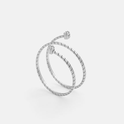Anello spirale Origini due diamanti in oro bianco