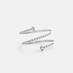 Anello spirale Origini due diamanti in oro bianco - vista frontale