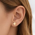 Orecchino Anima rombo lobo in oro rosa - foto